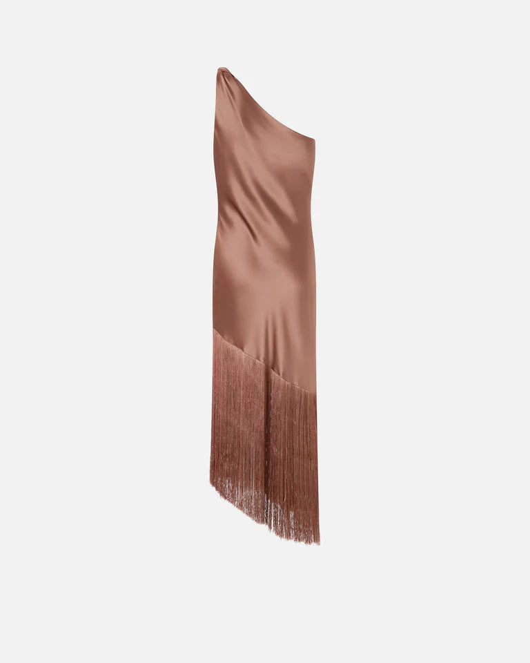 Pinko KIWI ABITO SATIN CON FRANGE SS26