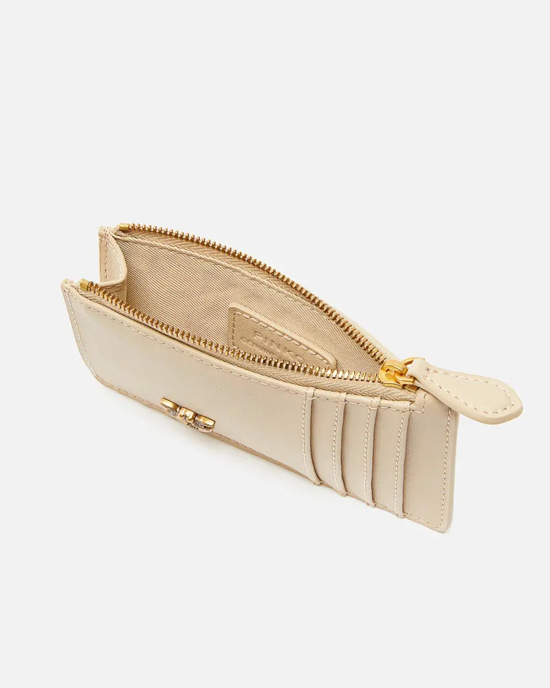 Pinko AIRONE CARDHOLDER VITELLO SETA FW25