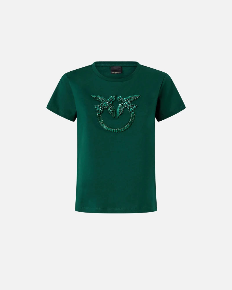 Pinko QUENTIN T-SHIRT JERSEY RICAMO FW25