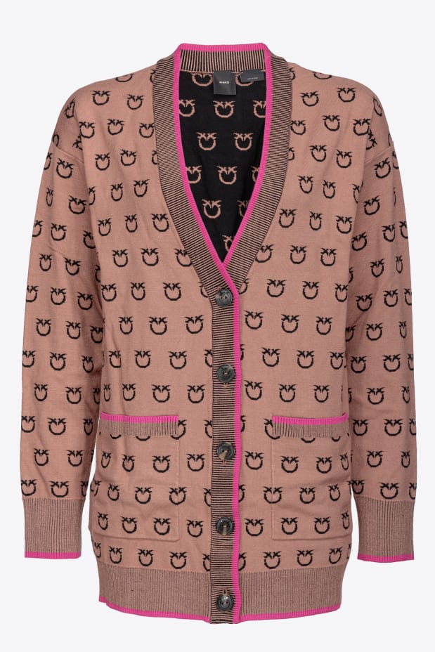 Pinko LAMA CARDIGAN TUBICO LOGO BIRD