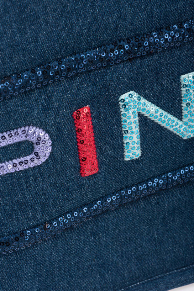 Pinko SHOPPER DENIM RICAMO LOGO