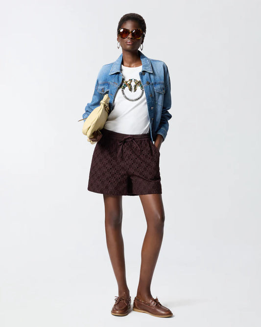 PINKO  QUENTIN T-SHIRT JERSEY RICAMO  SS26