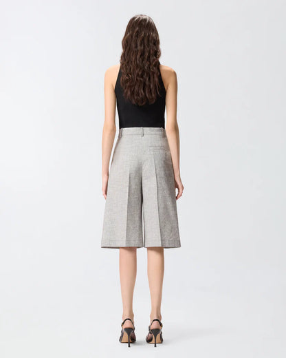 PINKO  ANGERA BERMUDA FIAMMATO LINO COTONE SS26