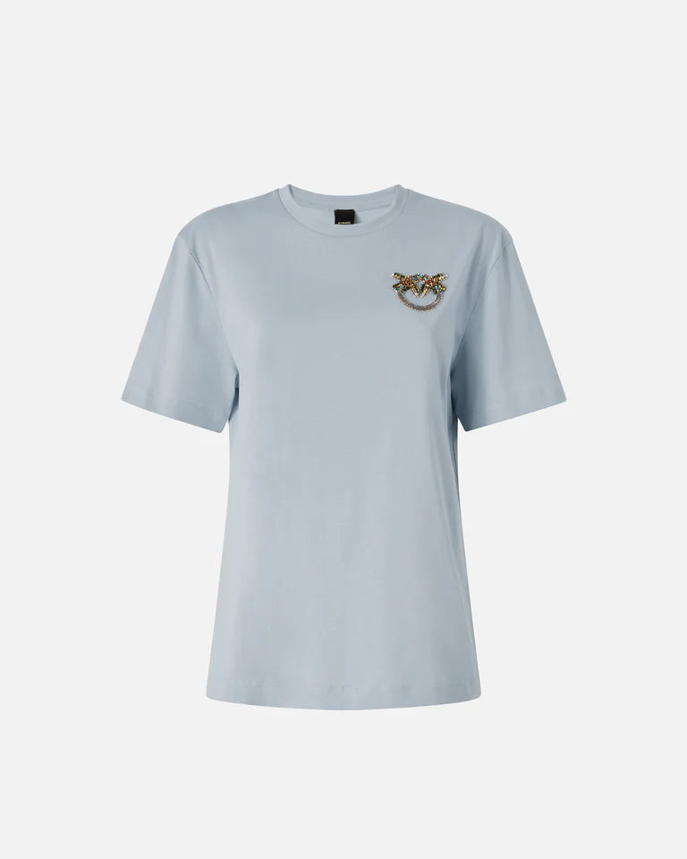 PINKO  STREPITOSO T-SHIRT JERSEY RICAMO SS26