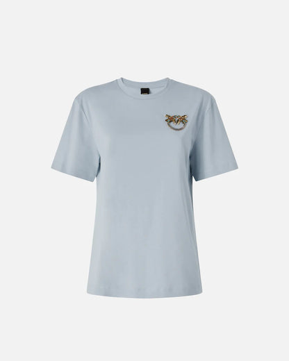PINKO  STREPITOSO T-SHIRT JERSEY RICAMO SS26