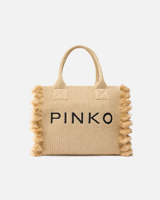 PINKO  BEACH SHOPPER RAFIA SS26
