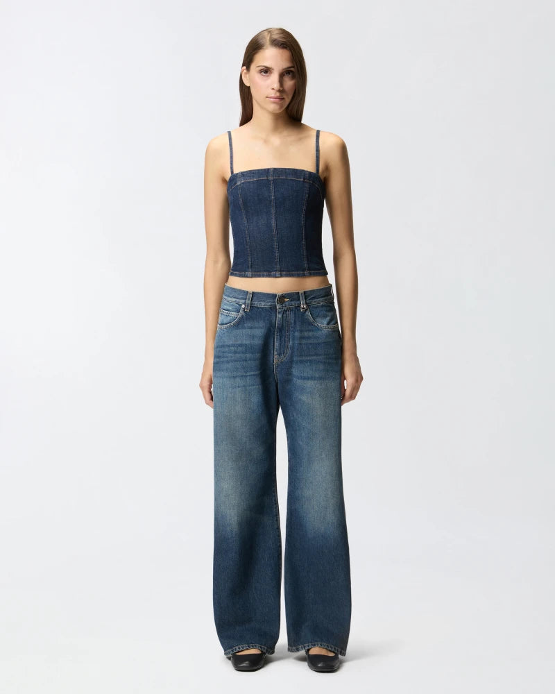 Pinko  WANDA WIDE LEG SOFT OCEAN DENIM FW25