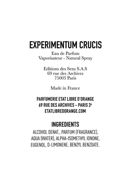 ETAT LIBRE D'ORANGE  EXPERIMENTUM CRUCIS