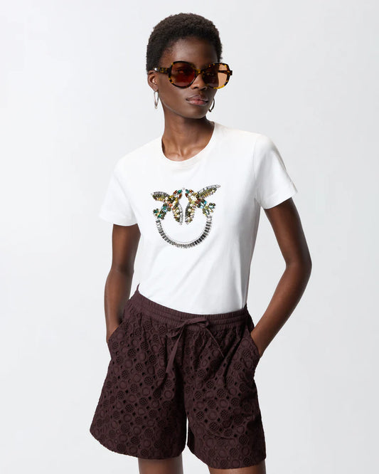 PINKO  QUENTIN T-SHIRT JERSEY RICAMO  SS26