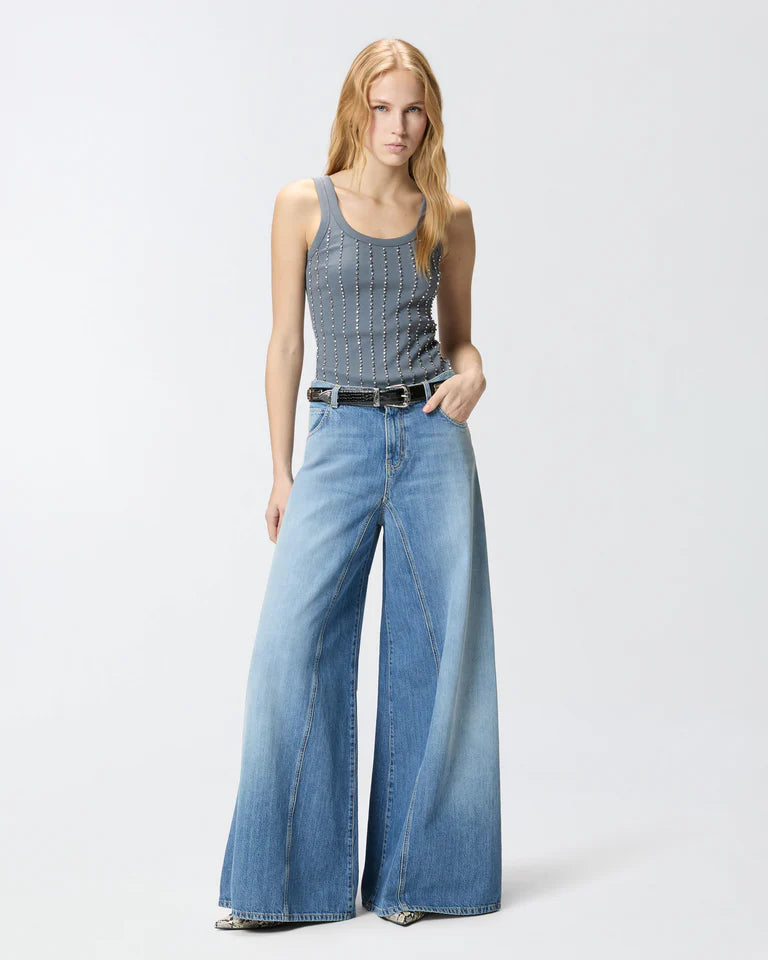 Pinko  WINONA WIDE LEG MEDIUM WAVE DENIM SS26