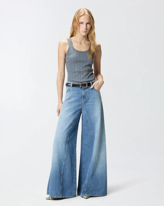 Pinko WINONA WIDE LEG MEDIUM WAVE DENIM SS26