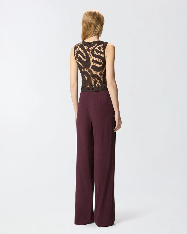 Pinko  ERUZIONE TOP CROCHET GEOMETRIC SS26