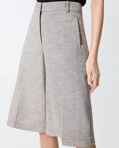 PINKO  ANGERA BERMUDA FIAMMATO LINO COTONE SS26
