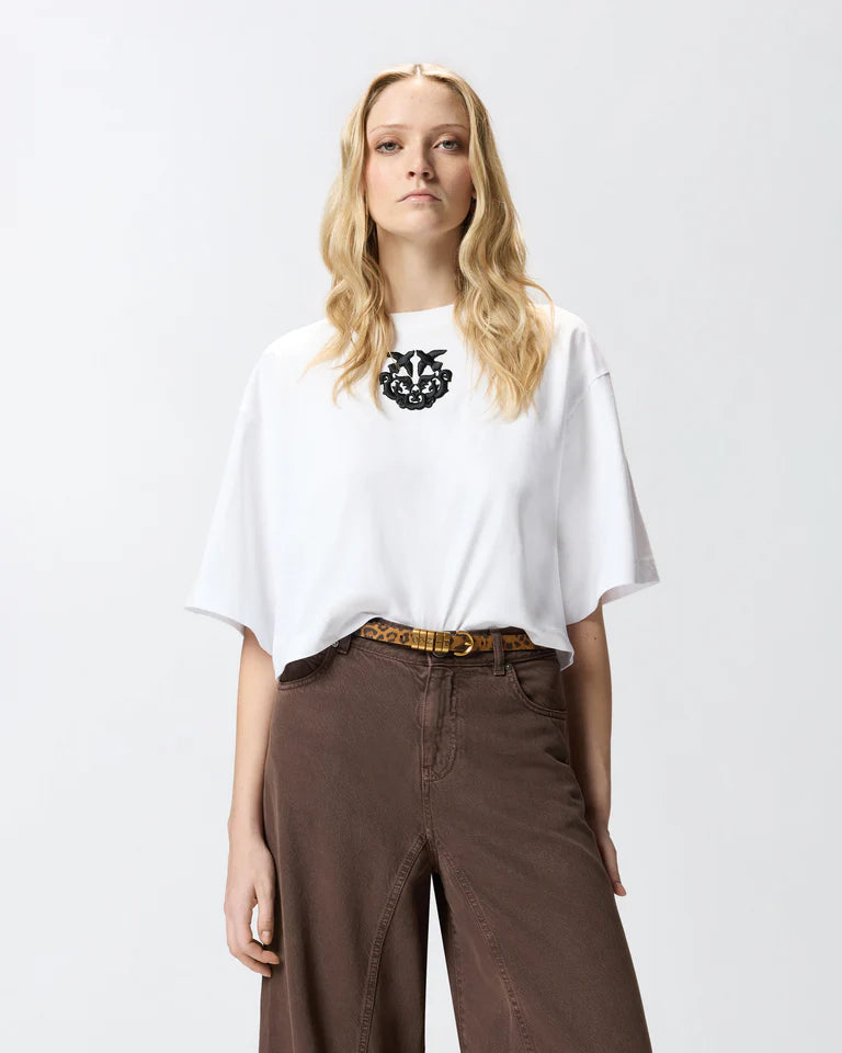 Pinko  BORGHETTO T-SHIRT JERSEY LOGO  SS26