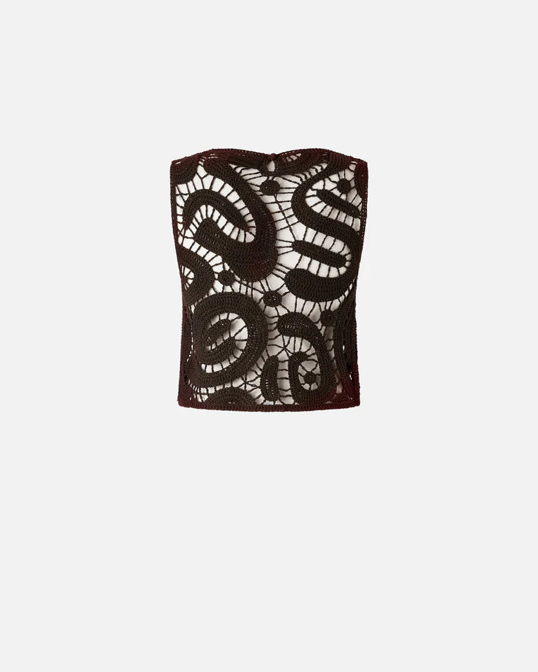Pinko  ERUZIONE TOP CROCHET GEOMETRIC SS26