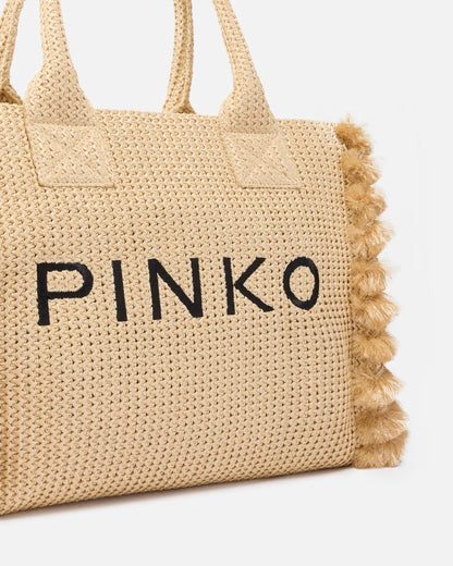 PINKO  BEACH SHOPPER RAFIA SS26