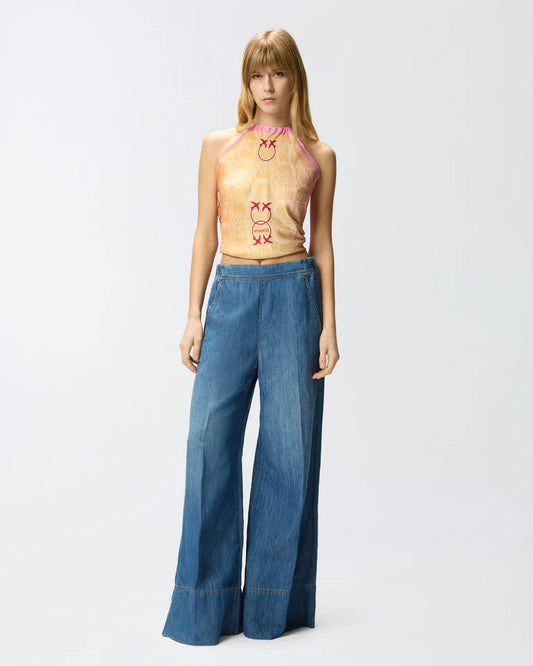 Pinko  SPIAGGIA PANTALONE LIGHT DENIM SS26