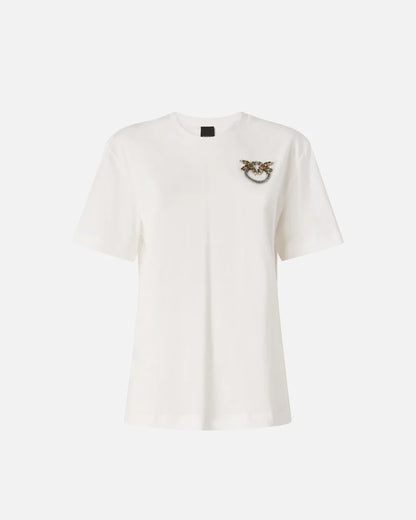 PINKO  STREPITOSO T-SHIRT JERSEY RICAMO SS26