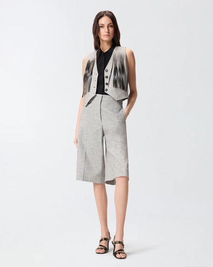 Pinko  BORETTO GILET FIAMMATO LINO COTONE SS26