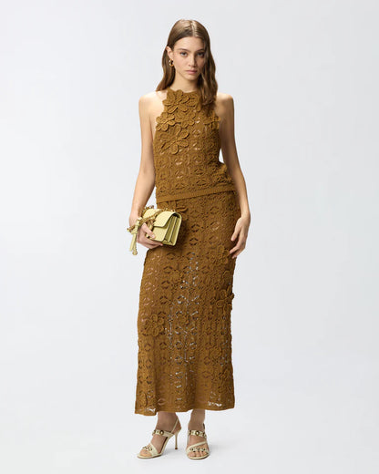 PINKO  ANTHEMIS GONNA CROCHET SEWON  SS26