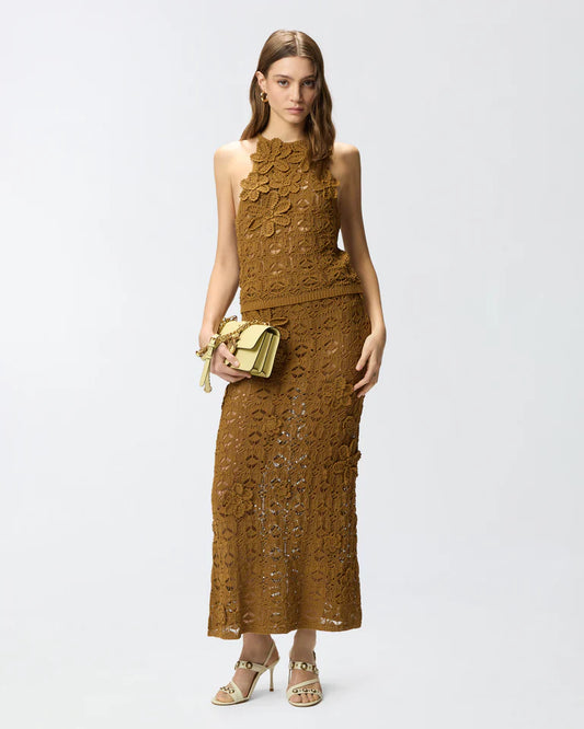 PINKO  ANTHEMIS GONNA CROCHET SEWON  SS26