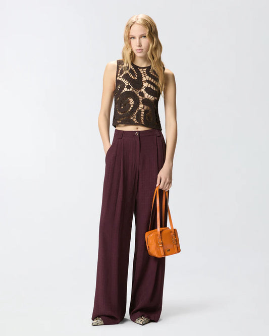 Pinko  ERUZIONE TOP CROCHET GEOMETRIC SS26