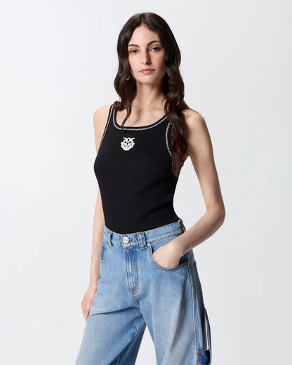 Pinko  BITETTO CANOTTA COSTINA LOGO  SS26