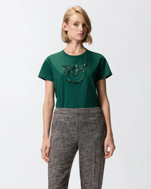 Pinko  QUENTIN T-SHIRT JERSEY RICAMO  FW25