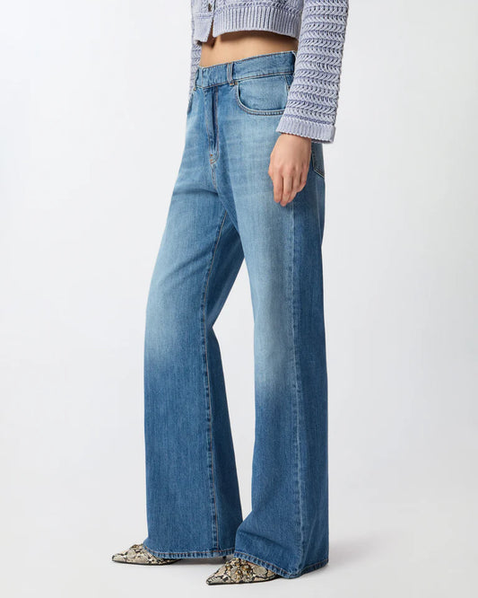Pinko WANDA WIDE LEG MEDIUM WAVE DENIM SS26