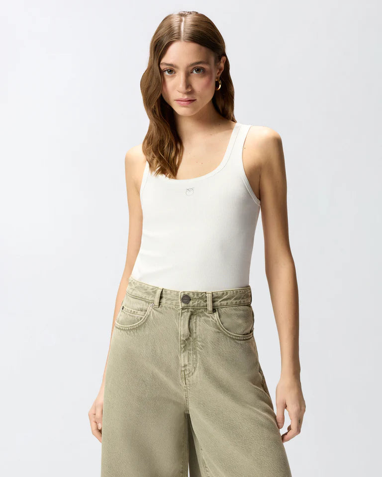 PINKO  CALCOLATORE CANOTTIERA COSTINA SS26