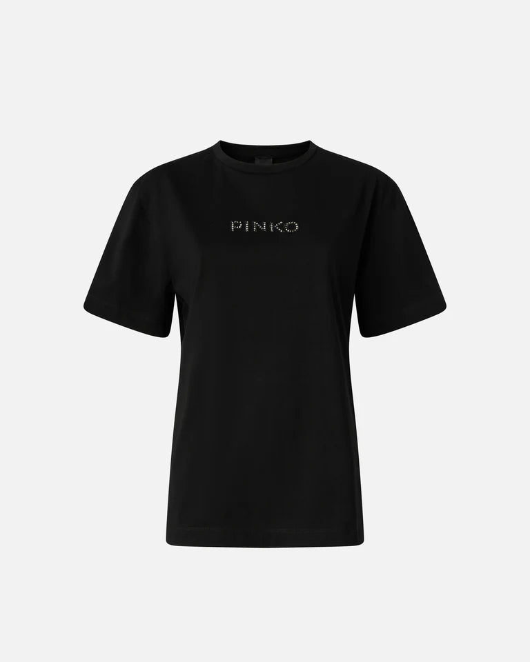 PINKO  STREPITOSO T-SHIRT JERSEY LOGO SS26
