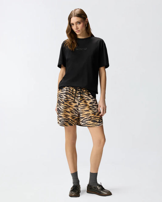 PINKO  STREPITOSO T-SHIRT JERSEY LOGO SS26