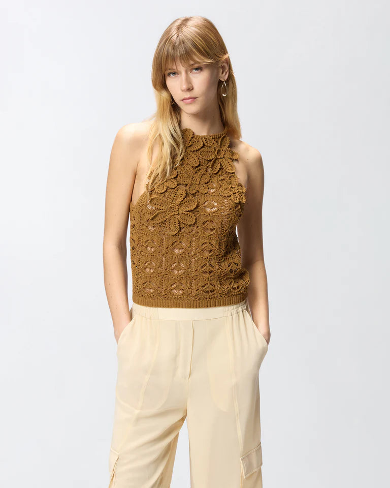 PINKO  NYMPHAEA TOP CROCHET SEWON  SS26