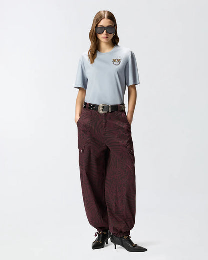 PINKO  STREPITOSO T-SHIRT JERSEY RICAMO SS26