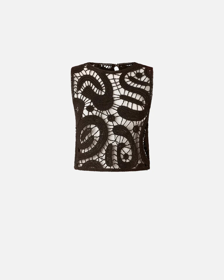 Pinko  ERUZIONE TOP CROCHET GEOMETRIC SS26