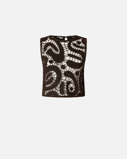 Pinko  ERUZIONE TOP CROCHET GEOMETRIC SS26