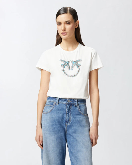 Pinko  QUENTIN T-SHIRT JERSEY LOGO  25