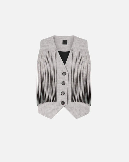 Pinko  BORETTO GILET FIAMMATO LINO COTONE SS26
