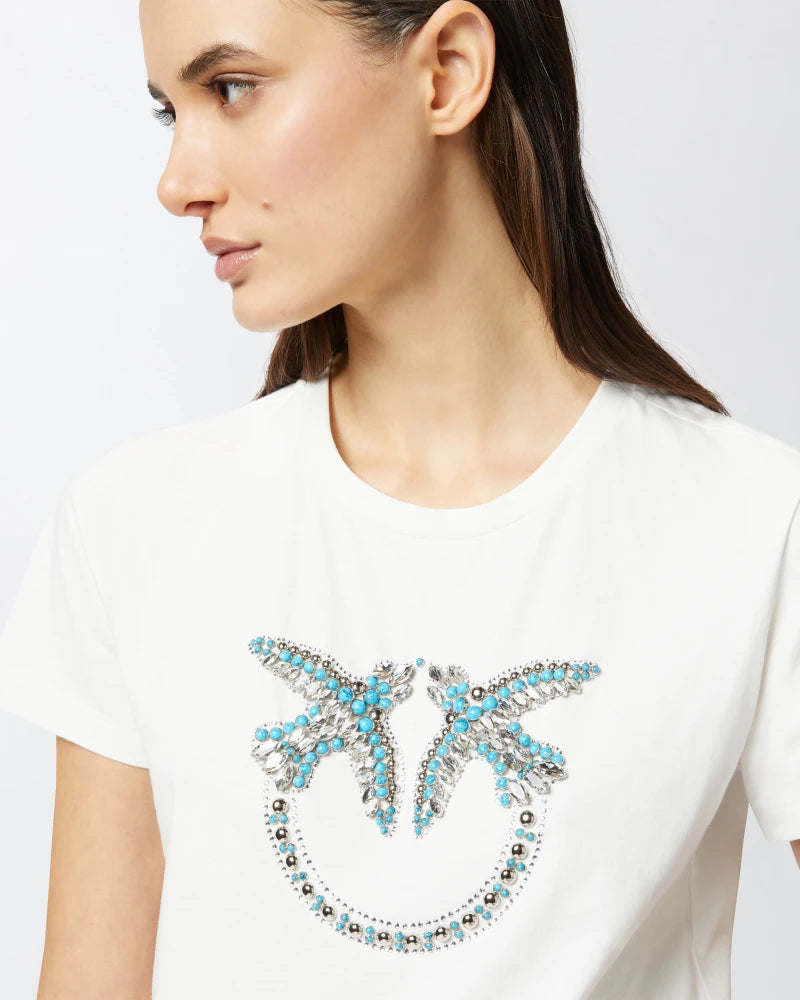 Pinko  QUENTIN T-SHIRT JERSEY LOGO  25
