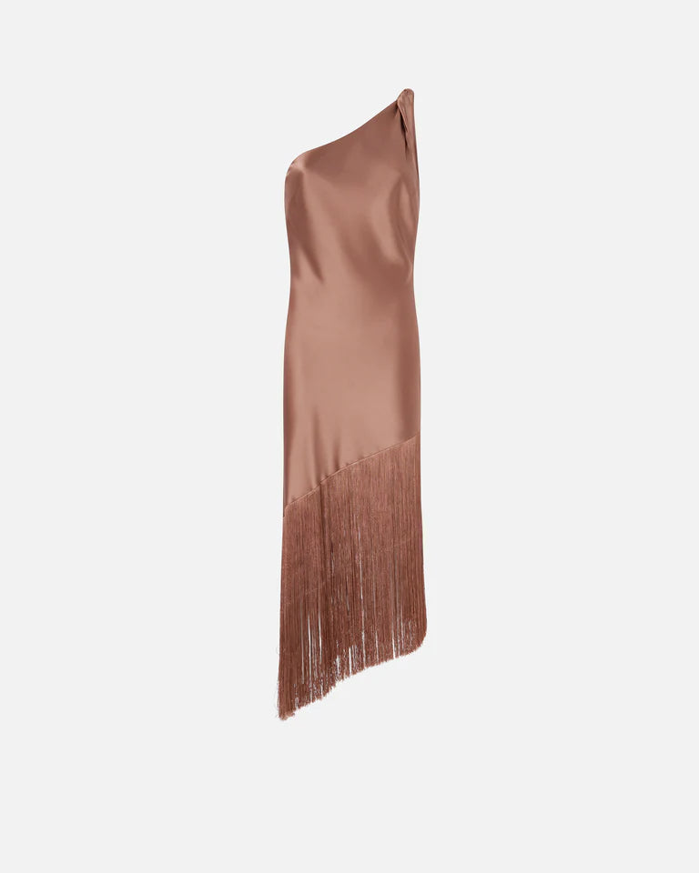 Pinko  KIWI ABITO SATIN CON FRANGE SS26