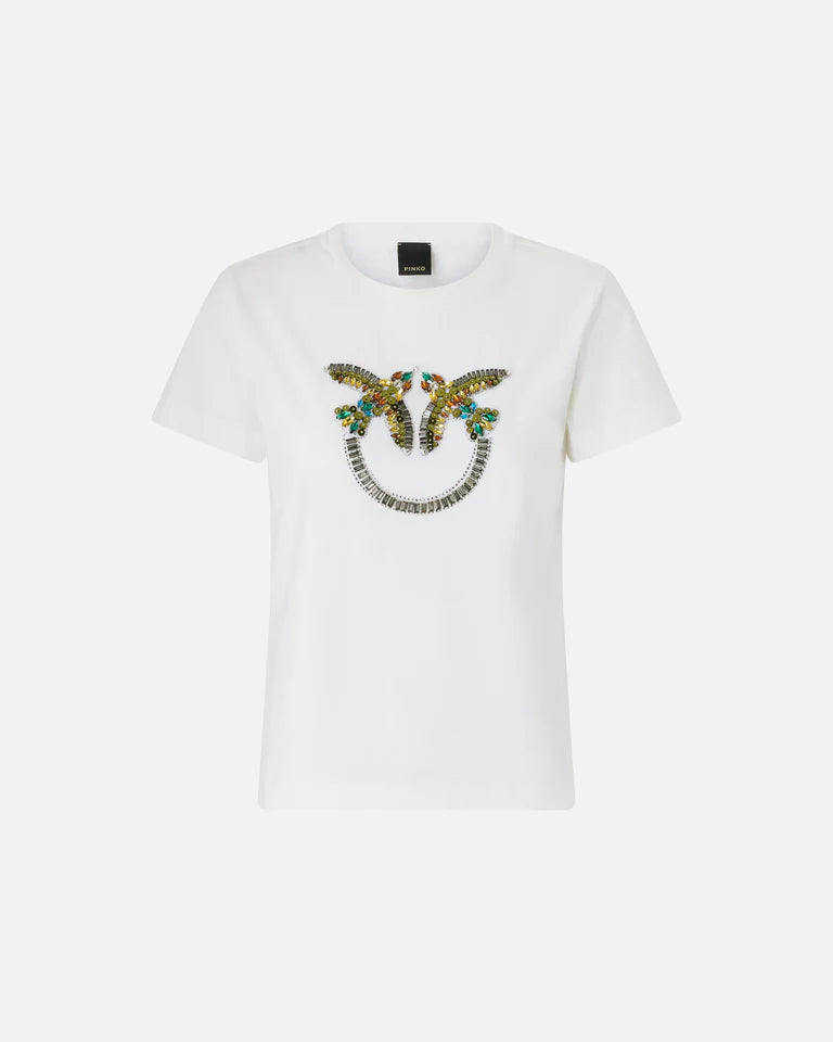 PINKO  QUENTIN T-SHIRT JERSEY RICAMO  SS26