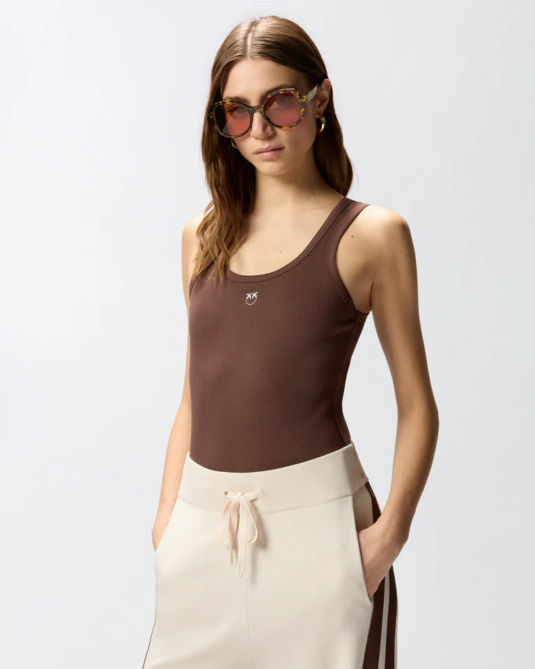 PINKO  CALCOLATORE CANOTTIERA COSTINA SS26
