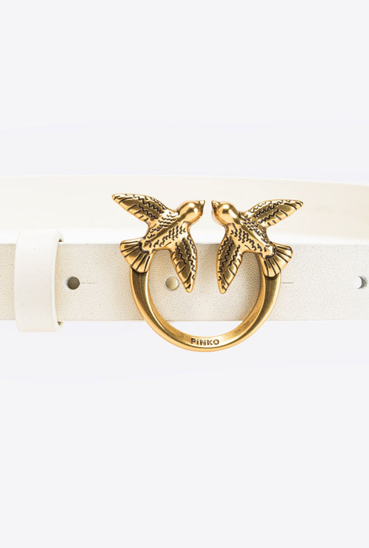 PINKO LOVE BERRY H2 BELT CALFSKIN SILK STUDS LOVE BERRY H2 BELT CALFSKIN SILK STUDS