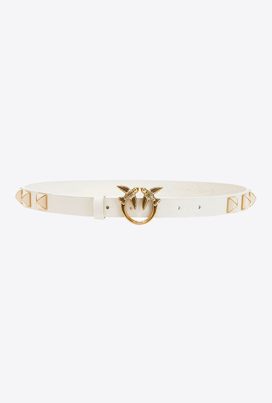 PINKO LOVE BERRY H2 BELT CALFSKIN SILK STUDS LOVE BERRY H2 BELT CALFSKIN SILK STUDS